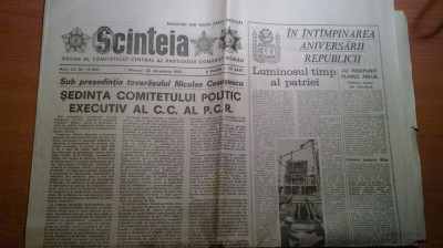 ziarul scanteia 28 decembrie 1983 -sedinta comitetului politic executiv al PCR foto