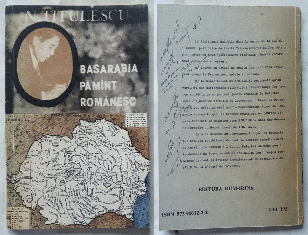 Nicolae Titulescu , Basarabia , pamant romanesc , 1992, Alta editura |  Okazii.ro