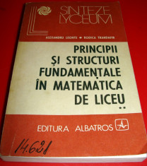 PRINCIPII SI STRUCTURI FUNDAMENTALE IN MATEMATICA DE LICEU vol. II - Alexandru Leonte \ Rodica Trandafir foto