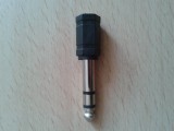 Adaptor jack 6,3mm stereo tata - jack 3,5mm stereo mama