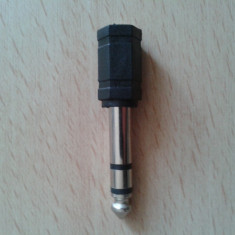 Adaptor jack 6,3mm stereo tata - jack 3,5mm stereo mama