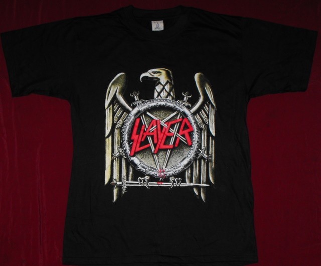 Tricou Slayer - Vultur nazist si Los Angeles S M L ,calitate 180 grame,  Negru | Okazii.ro