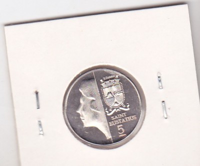 bnk mnd St Eustatius 5 centi 2011 unc , fauna marina foto