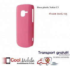 SET - Husa plastic Nokia C3 dream mesh roz +FOLIE PROTECTIE - TRANSPORT GRATUIT! foto