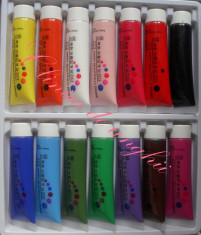 Set 14 culori acrilice 3D perlate,pentru unghii cu gel, nail art,picturi,modele unghii,gel unghii foto