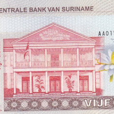 Bancnota Suriname 5 Dolari 2004 - P157 UNC