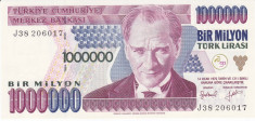 Bancnota Turcia 1.000.000 Lire (1995) - P209 UNC (valoare catalog $20) foto