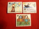 Timbre Faroer 1979 Ziua Copilului, Serie Desene, 3 Valori, Straine Dupa 1950