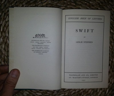 Leslie Stephen (tatal V. Woolf) SWIFT Ed. Macmillan 1931 cartonata foto