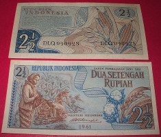 INDONEZIA 1961 - 2 1/2 RUPII - UNC foto