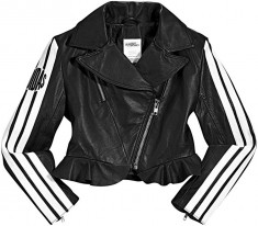 ADIDAS ORIGINALS ObyO JEREMY SCOTT CROP LEATHER JACKET ORIGINALA !!! NOUA CU ETICHETA , MASURA 34 foto