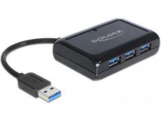 Hub extern USB 3.0 3 Porturi + 1 Port Gigabit LAN 10/100/1000 Mb/s - 62440 foto
