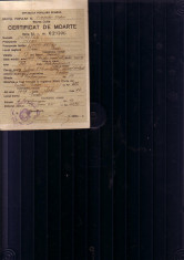 certifica de deces 1947 foto