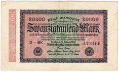 Germania bancnota 20000 Mark 1923 VF foto