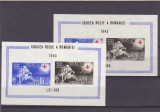 Eroare ,deplasare imprimare intre marci ,Crucea rosie bl152,ambele ,Romania., Nestampilat