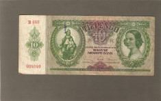 BANCNOTA 10 PENGO UNGARIA 1936 F+ foto