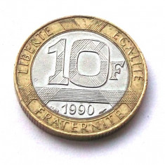 FRANTA 10 FRANCS FRANCI 1990 BIMETAL NR. 2 ** foto