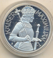 Kaiser Maximilian I argint Austria 1992 foto