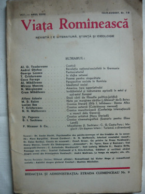 Viata Romaneasca - Nr. 7-8 ( iulie - august ) - 1936 foto