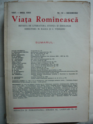 Viata Romaneasca ( lot 4 numere ) - 1937 foto