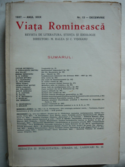 Viata Romaneasca ( lot 4 numere ) - 1937