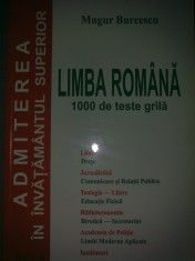 Mugur Burcescu : Limba romana: 1000 de teste grila foto