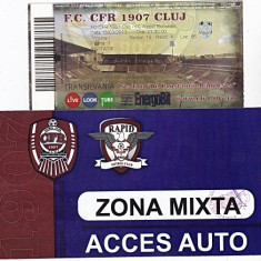 Bilet Fotbal meci CFR 1907 CLUJ - FC RAPID BUCURESTI + Acces Auto Zona mixta la meci