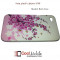 Husa silicon Iphone 4/4S cu flori cires roz