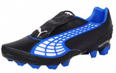 ghete fotbal gazon Puma v1.10 FG Cleats 10194402, ORIGINALE, albastru/negru, piele + tricou gratuit foto