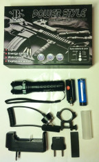 Lanterna 1000w pentru arma pusca sau airsoft Lanterna telecomanda fir LED CREE Sistem prindere arma, bicicleta foto