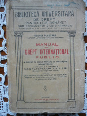 George Plastara - Manual de Drept International Public - 1927 foto