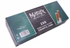 Tuburi cu filtru pentru tutun/tigari MATRIX MENTHOL, 200 tuburi foto