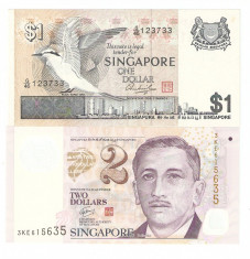 SINGAPORE - LOT 2 BANCNOTE . UNC foto