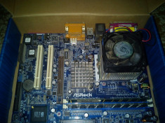 kit procesor amd athlon 2400+ placa de baza asrock + 1,24 gb ram + sursa 240W + placa video foto