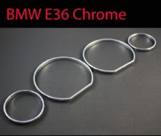 Inele ceasuri bord CROM (lucioase) BMW E36 foto