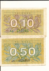 LL bancnota 10+50 talonas Lithuania 1991 foto