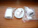 Incarcator priza Iphone 5/4/3 + Incarcator auto Iphone 5/4/3 + Cablu incarcare/sincronizare Iphone 4