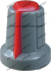 Buton pentru potentiometru, 15mm, plastic, gri-rosu, 15x17mm - 127000 foto