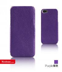 Husa Piele Naturala Flip Case Executive Apple iPhone 5 5S Purple by Yoobao Originala foto