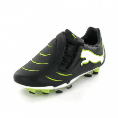 ghete fotbal gazon Puma PowerCat v3.10 FG JR 10192503 , negru/verde, alte materiale foto