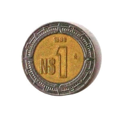 MEXIC 1 PESO 1993 BIMETAL NR. 2 ** foto