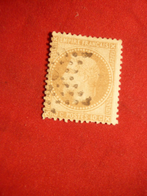 Timbru 10 C bistre-brun Napoleon laureat Franta ,stamp. stea foto