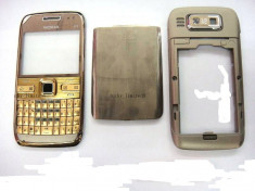 Carcasa noua telefon nokia e72 e 72 auriu gold + folie protectie ecran + expediere gratuita foto