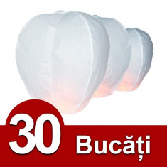 LAMPION - LAMPIOANE ZBURATOARE PACHET 30 LAMPIOANE ALBE + 2 LAMPIOANE INIMA ROSIE foto