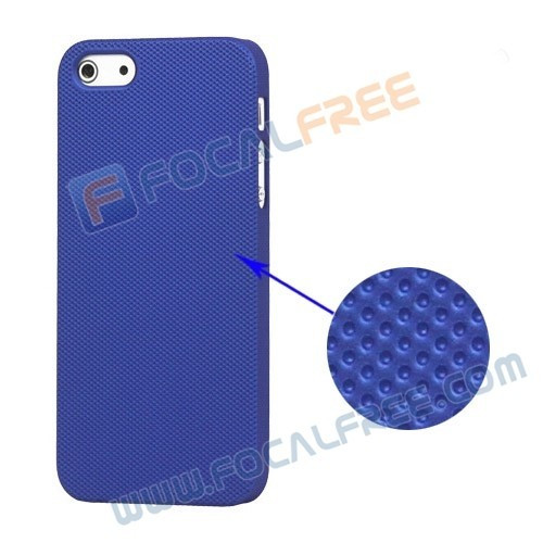 Husa albastra silicon rigid iphone 5 5G + folie protectie ecran