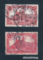 Germania 1900 - Reich - 1Mark - 2 varietati de culoare - Stampila intreaga Berlin 1904 foto