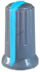 Buton pentru potentiometru, 12mm, plastic, gri-albastru, 12x18mm - 127073 foto