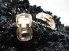 CERCEI FASHION DAMA made in FRANCE CRISTALE MONOGRAMA H ALIAJ INOXIDABIL AURIU