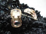 CERCEI FASHION DAMA made in FRANCE CRISTALE MONOGRAMA H ALIAJ INOXIDABIL AURIU