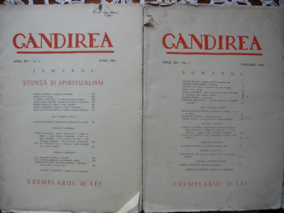 Gandirea - Anul XIV - 9 numere ( No. 1, 3, 4, 5, 6, 7, 8, 9, 10 - 1935 ) foto